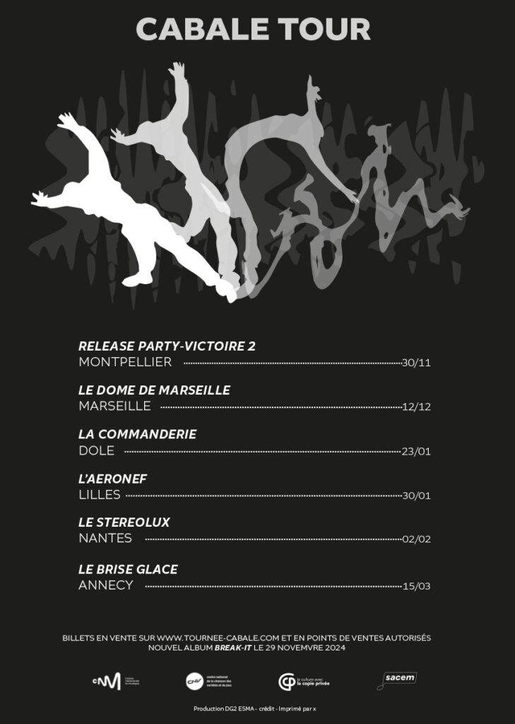 affiche de la tournée live de cabale